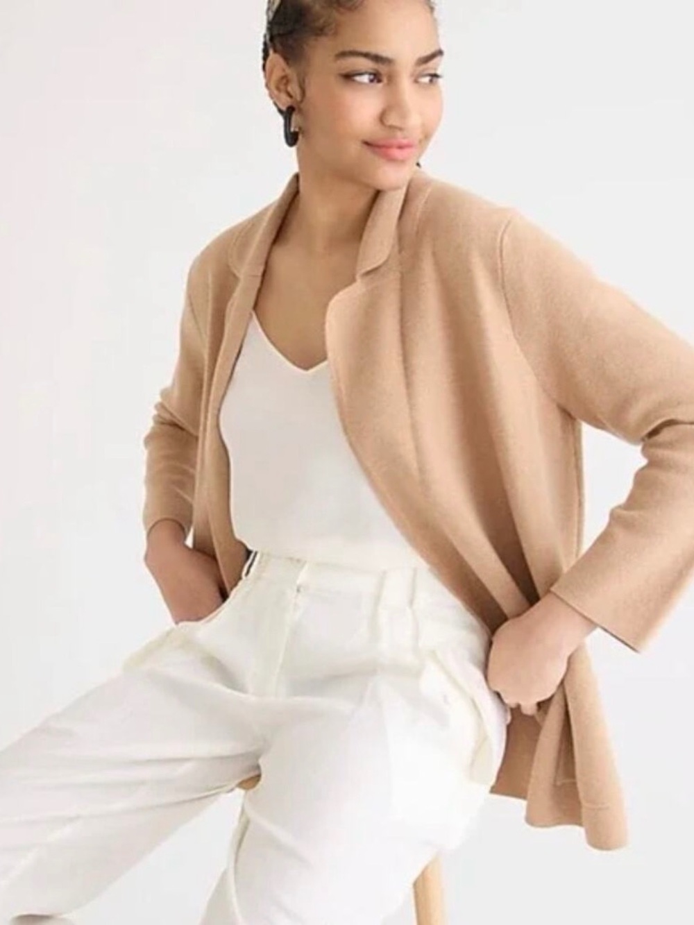 J. Crew Eloise sweater blazer heather khaki size small